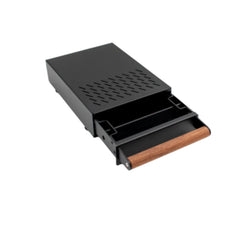 Large Waste Drawer - Matte Black w. Walnut | Under Grinder